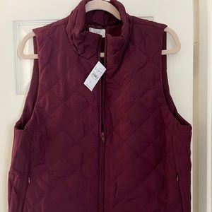 Ann Taylor Loft Maroon Quilted Vest